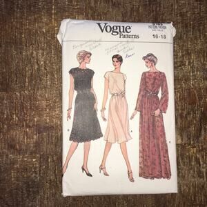 Vogue Sewing Pattern 8183 Retro Princess Diana Style Feminine Dress 16-28 UNCUT